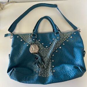 Teal Studded Women's Bag